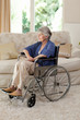 Retired woman in her wheelchair