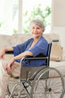 Retired woman in her wheelchair