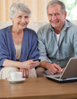 Retired couple looking at their laptop Retired couple looking at their laptop