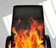 Office chair on fire