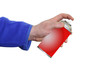 hand with spray can