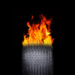 Racing tire flames