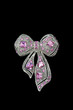 pink bow vintage brooch