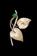 vintage leaf brooch