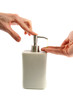hand washing: applying liquid soap