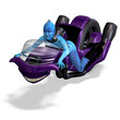blue alien on a futuristic bike. 3D rendering with clipping blue alien on a futuristic bike. 3D rendering with clipping