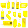 New Yellow Price Tag Set. Vector Illustration