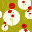 Abstract red poppy seamless pattern background