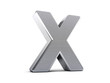 Letter X as brushed metal object over white