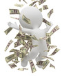 3d small people - money rain