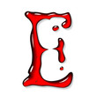 Red liquid letter