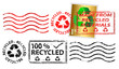 Recycling letter franking mark and stamp Recycling letter franking mark and stamp