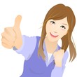 business woman is showing a thumbs up business woman is showing a thumbs up