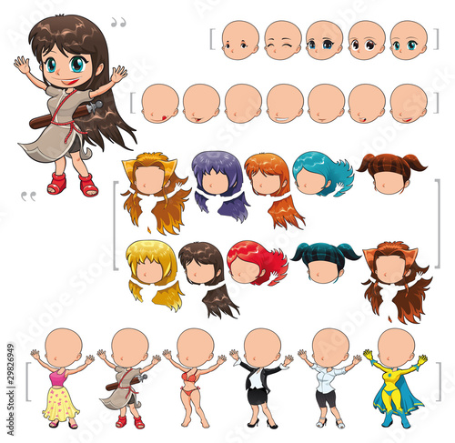 Vector: Avatar girl, vector illustration, isolated objects. Avatar girl, vector illustration, isolated objects.