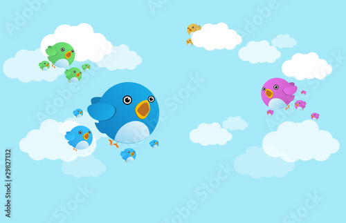 Vector: bird family bird family