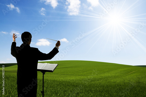 Photo: Conductor and field Conductor and field