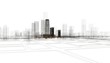 città grattacieli illustrazione rendering 3d