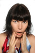 Portrait of a surprised girl. Shock. Girl is afraid of something Portrait of a surprised girl. Shock. Girl is afraid of something
