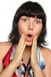 Portrait of a surprised girl on a white background Portrait of a surprised girl on a white background