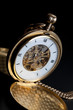 Foto: Photo of opened old vintage pocket clock Photo of opened old vintage pocket clock