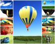Hot air balloons flying