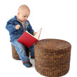 Little boy reading book