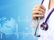 Nurse with medical blue background