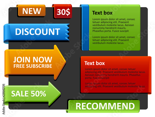 Vector: Web pointers and signboards. Web pointers and signboards.