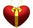 Cadeau en forme de cœur 3d rouge