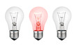 Red Hot Concept Idea - White and Red Lightbulb Isolated Red Hot Concept Idea - White and Red Lightbulb Isolated
