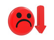 Angry face and arrow