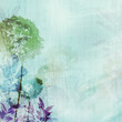 grunge background with dandelions