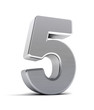 Ilustración: Number 5 as a brushed metal object over white Number 5 as a brushed metal object over white