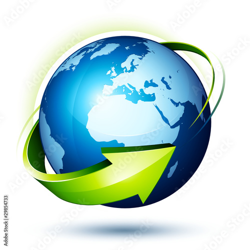 Vector: planète terre flèche planète terre flèche