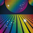 Vector illustration of abstract party background with disco ball