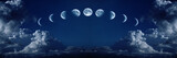 Nine phases of the full growth cycle of the moon - Fine Art prints