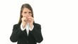 Woman breaks cigarette