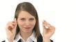 Woman breaks cigarette