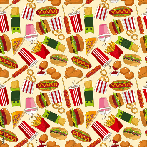 Fast Food on Seamless Fast Food Pattern    Notkoo2008  29865142   Ver Portfolio