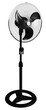 Black plastic and metal hi-tech fan