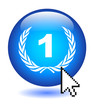 FIRST PRIZE Button (winner award gold medal laurel wreath no 1)