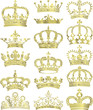 gold crowns vector collection