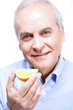 Portrait of a man eating