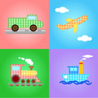 funny images of four types of transport - editable vector