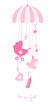 Baby Card Mobile Symbols Girl Pink