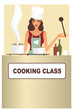Womnan chef teaching others how to cook