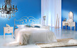 classic minimal blue bedroom