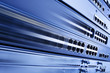 Blurred telecommunication equipment. High speed internet. Blurred telecommunication equipment. High speed internet.
