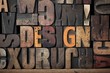 Photo: The word 'DESIGN' spelled out in very old letterpress blocks. The word 'DESIGN' spelled out in very old letterpress blocks.