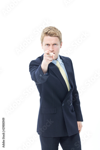 Photo: Angry businessman pointing his finger Angry businessman pointing his finger